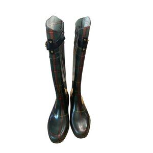 Ralph Lauren Rossalyn II Plaid PVC Rain Boots 7B